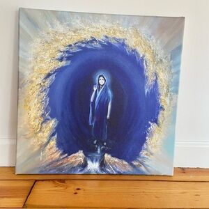 🌸 MOVING SALE 🌸 Sri Anandamayi Ma Original  Meditation Art Canvas Painting Yoga